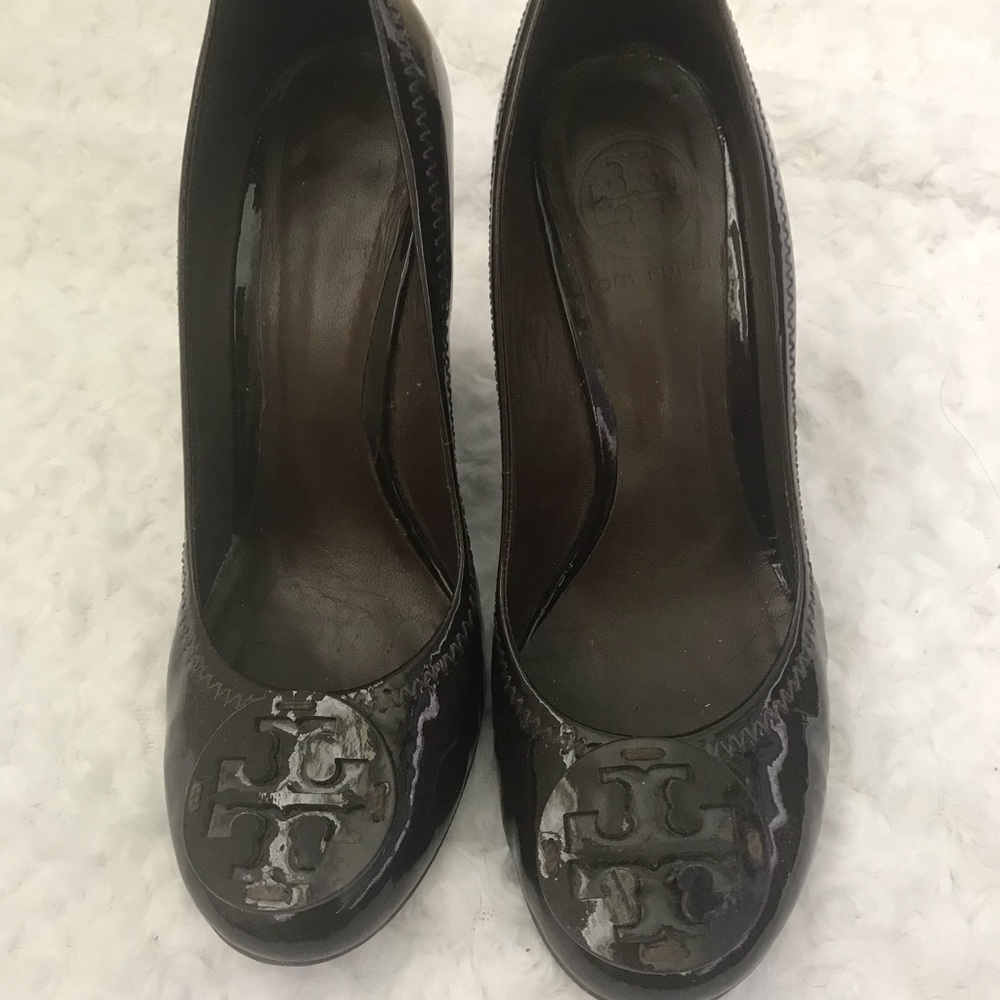 Tory Burch patent leather wedges
